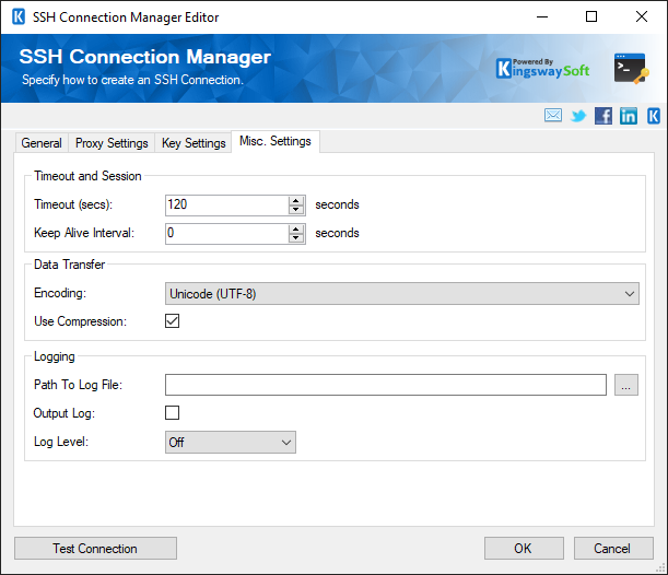 SSH Connection Manager - Miscellaneous Settings